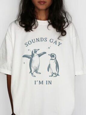 Funny Peguin Shirt, Retro Graphic Gay Shirt, Pride Tee